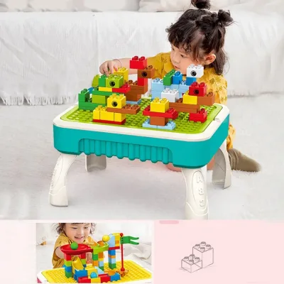 2 in 1 Early Education DIY Blocks Table Toy