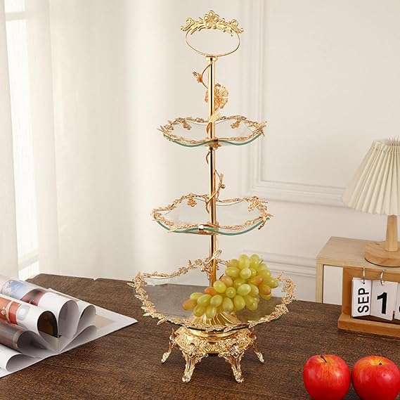 3-Layer Fruit Plate Elegant Snack Dessert Tray