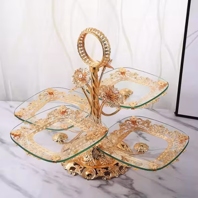 European Luxury Iron Fruit Plate Tray